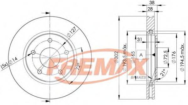 Тормозной диск FREMAX BD-5170