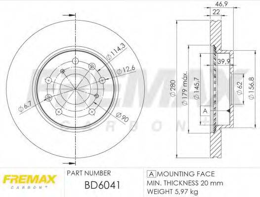 Тормозной диск FREMAX BD-6041
