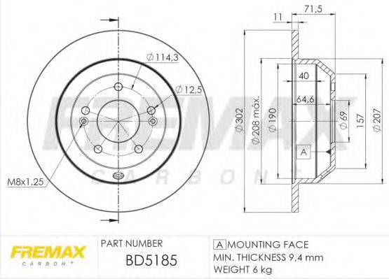 Тормозной диск FREMAX BD-5185