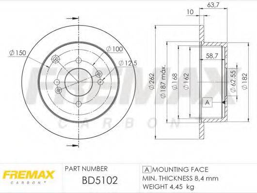 FREMAX BD5102 Тормозной диск