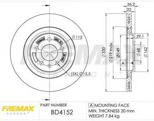 Тормозной диск FREMAX BD-4152