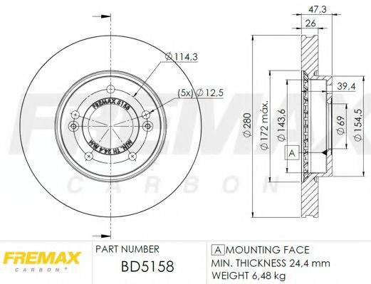 Тормозной диск FREMAX BD-5158