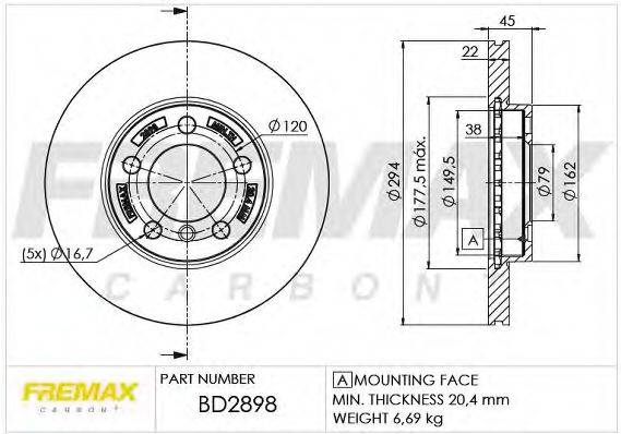 Тормозной диск FREMAX BD-2898