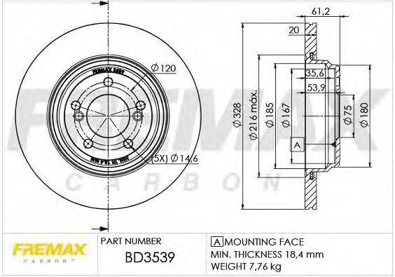 FREMAX BD3539 Тормозной диск