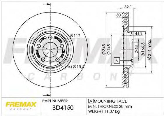 Тормозной диск FREMAX BD-4150