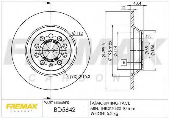FREMAX BD5642 Тормозной диск
