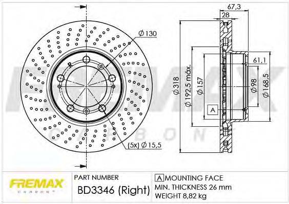 FREMAX BD3346 Тормозной диск
