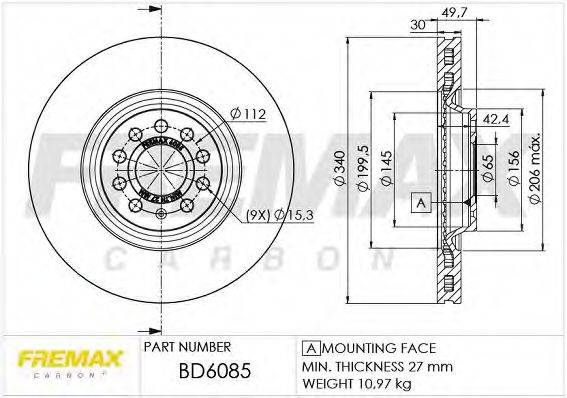 Тормозной диск FREMAX BD-6085