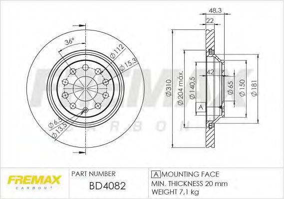 FREMAX BD4082 Тормозной диск