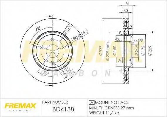 Тормозной диск FREMAX BD-4138