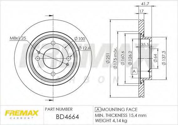 FREMAX BD4664 Тормозной диск