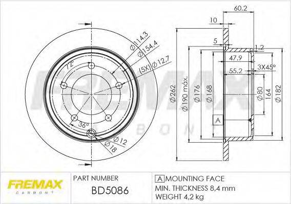 FREMAX BD5086 Тормозной диск