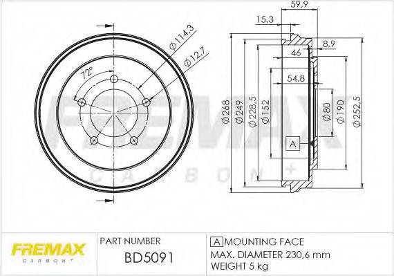 Тормозной барабан FREMAX BD-5091