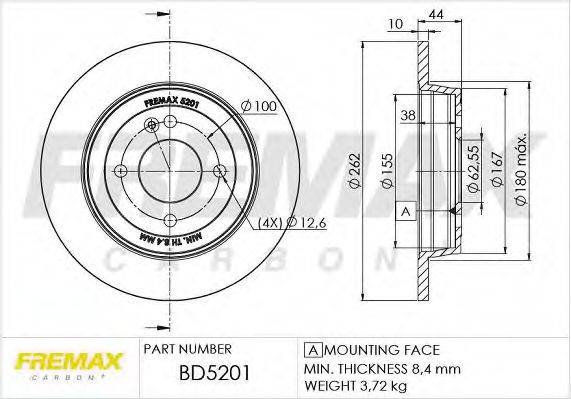 FREMAX BD5201 Тормозной диск