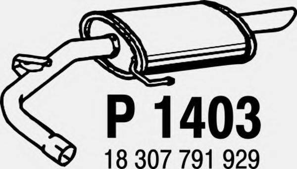 Глушитель выхлопных газов конечный FENNO P1403