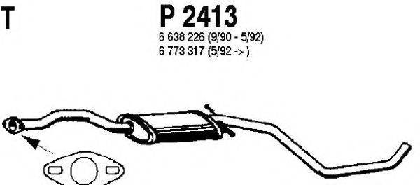 FENNO P2413 Средний глушитель выхлопных газов