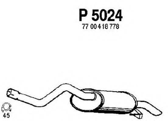 Глушитель выхлопных газов конечный FENNO P5024