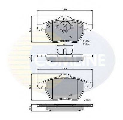 Комплект тормозных колодок, дисковый тормоз COMLINE CBP01092