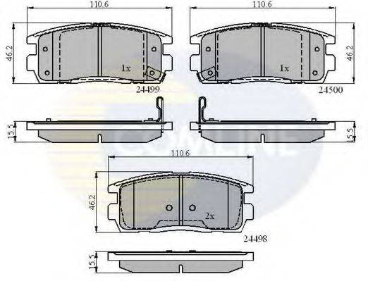 Комплект тормозных колодок, дисковый тормоз COMLINE CBP31580