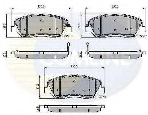 Комплект тормозных колодок, дисковый тормоз COMLINE CBP31676