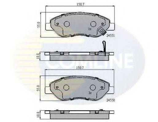 Комплект тормозных колодок, дисковый тормоз COMLINE CBP31638