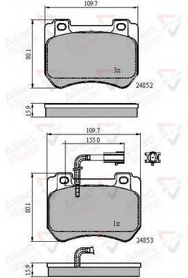 Комплект тормозных колодок, дисковый тормоз COMLINE ADB12102