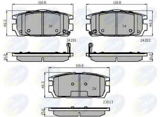 Комплект тормозных колодок, дисковый тормоз COMLINE CBP31743
