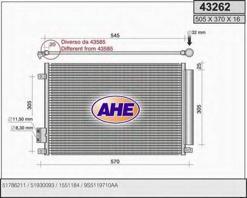 AHE 43262 Конденсатор, кондиционер