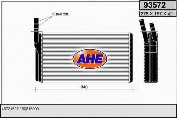 AHE 93572 Теплообменник, отопление салона