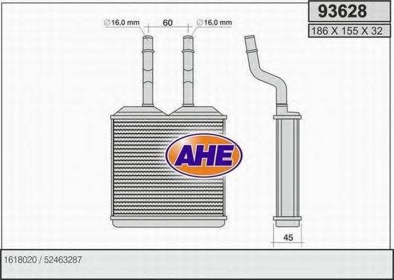 Теплообменник, отопление салона AHE 93628