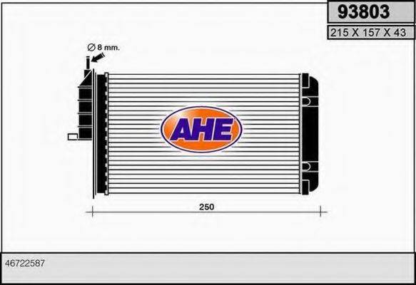 AHE 93803 Теплообменник, отопление салона