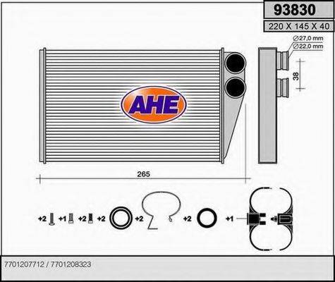 Теплообменник, отопление салона AHE 93830