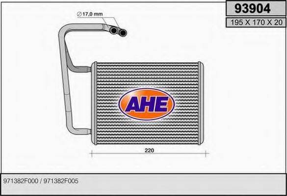 Теплообменник, отопление салона AHE 93904
