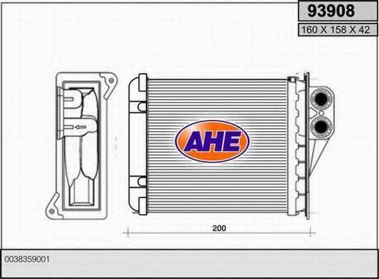 AHE 93908 Теплообменник, отопление салона
