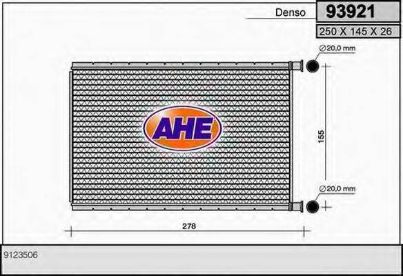 Теплообменник, отопление салона AHE 93921