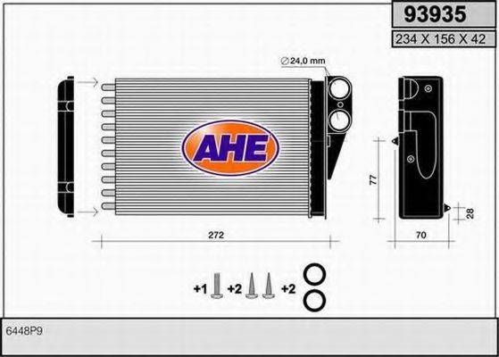 Теплообменник, отопление салона AHE 93935