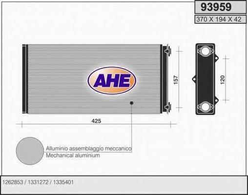AHE 93959 Теплообменник, отопление салона