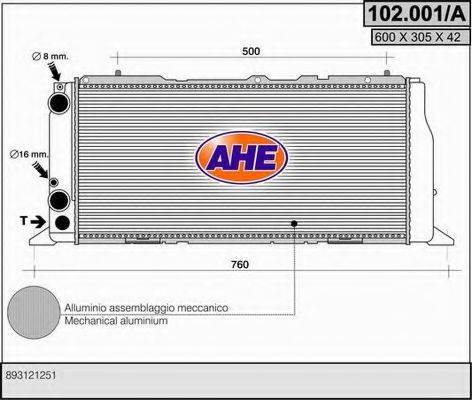 Радиатор, охлаждение двигателя AHE 102.001/A