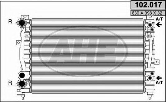 Радиатор, охлаждение двигателя AHE 102.017