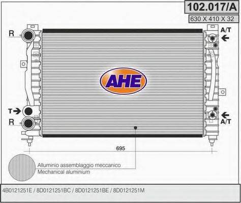 Радиатор, охлаждение двигателя AHE 102.017/A