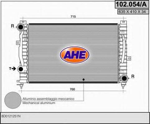 Радиатор, охлаждение двигателя AHE 102.054/A
