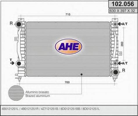 AHE 102056 Радиатор, охлаждение двигателя