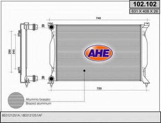 Радиатор, охлаждение двигателя AHE 102.102