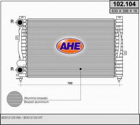Радиатор, охлаждение двигателя AHE 102.104
