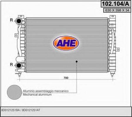 Радиатор, охлаждение двигателя AHE 102.104/A