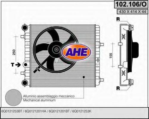 Радиатор, охлаждение двигателя AHE 102.106/O
