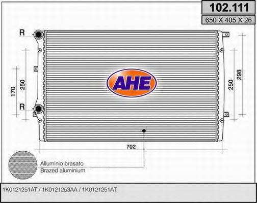 Радиатор, охлаждение двигателя AHE 102.111