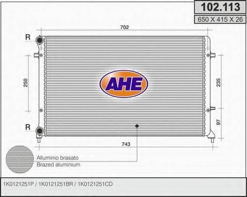Радиатор, охлаждение двигателя AHE 102.113