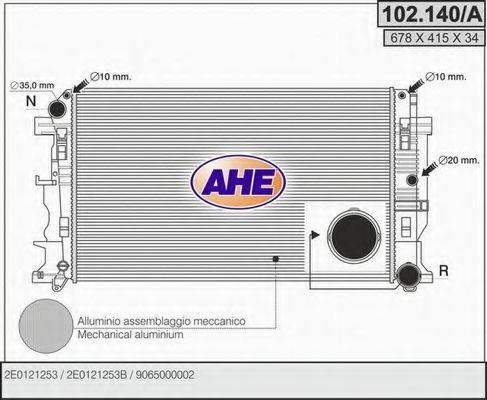 Радиатор, охлаждение двигателя AHE 102.140/A
