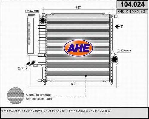 AHE 104024 Радиатор, охлаждение двигателя